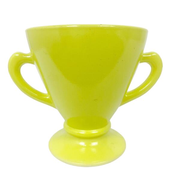 vintage Hazel-Atlas glass Ovide Chartreuse CREAMER & open SUGAR set glassware - Picture 8 of 12